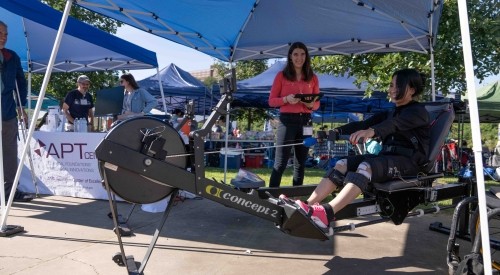 Stimulation-Assisted Rowing Participant